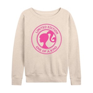 Women's - Barbie - Limited Edition One Of A Kind Lightweight French Terry Wide Neck Long Sleeve Shirt - 1 of 4
