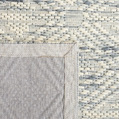 Handmade Gray Geometric Wool Flat Woven Rug 5' x 8'