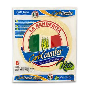La Banderita Carb Counter Keto Friendly White Tortilla Wraps - 11.9oz/8ct