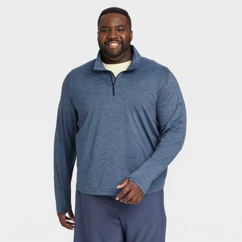 Men's Big Lightweight ¼ Zippered Athletic Top - All In Motion™ Navy Blue  2xl : Target