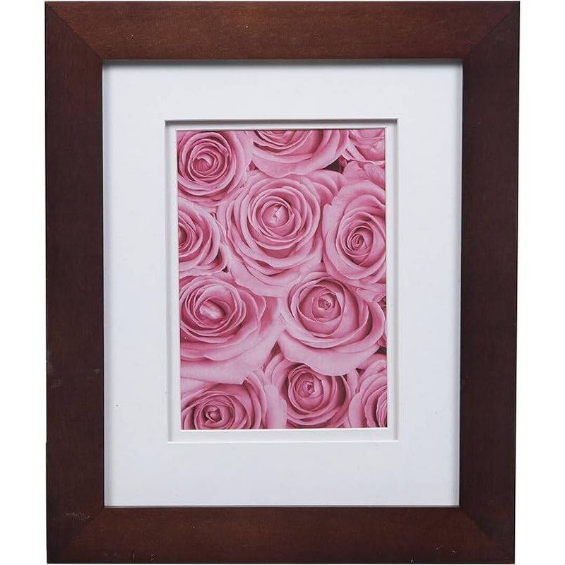 Gallery Solutions 8&#34;x10&#34; Flat Walnut Tabletop Wall Frame with Double White Mat 5&#34;x7&#34; Image, 1 of 6