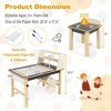Costway Kids Art Table & Chairs Set Wooden Drawing Desk with Paper Roll Storage Shelf Bins - 3 of 4