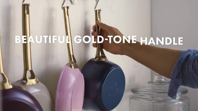 Twilight Blue and Cream Ceramic Nonstick 2-Piece Frying Pan Set