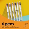 BIC 4 Color Shine Retractable Ballpoint Pen with 1.0 mm Medium Point and Metallic Silver Barrel, 6-Count in Assorted Ink - 2 of 4