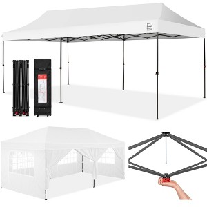 Best Choice Products 10x20ft Party Tent Pop Up Canopy Easy Setup w/ 1-Button Setup, Wheeled Case, 4 Weight Bags - 1 of 4