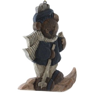 Boyds Bears Resin 5.5 Inch Skier Bear Strausbaugh Rare Carvers Tree Ornaments - 1 of 3