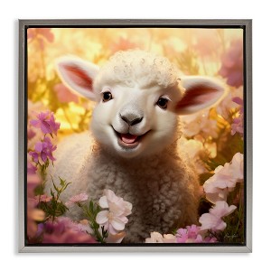 Stupell Industries Lamb in Flower Meadow, 25" x 25" - 1 of 4