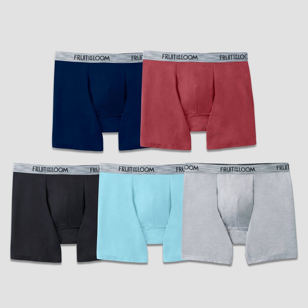 Fruit of the Loom 5pk Select Comfort Supreme Cooling Blend Bottoms - Assorted Boxer Briefs  Large