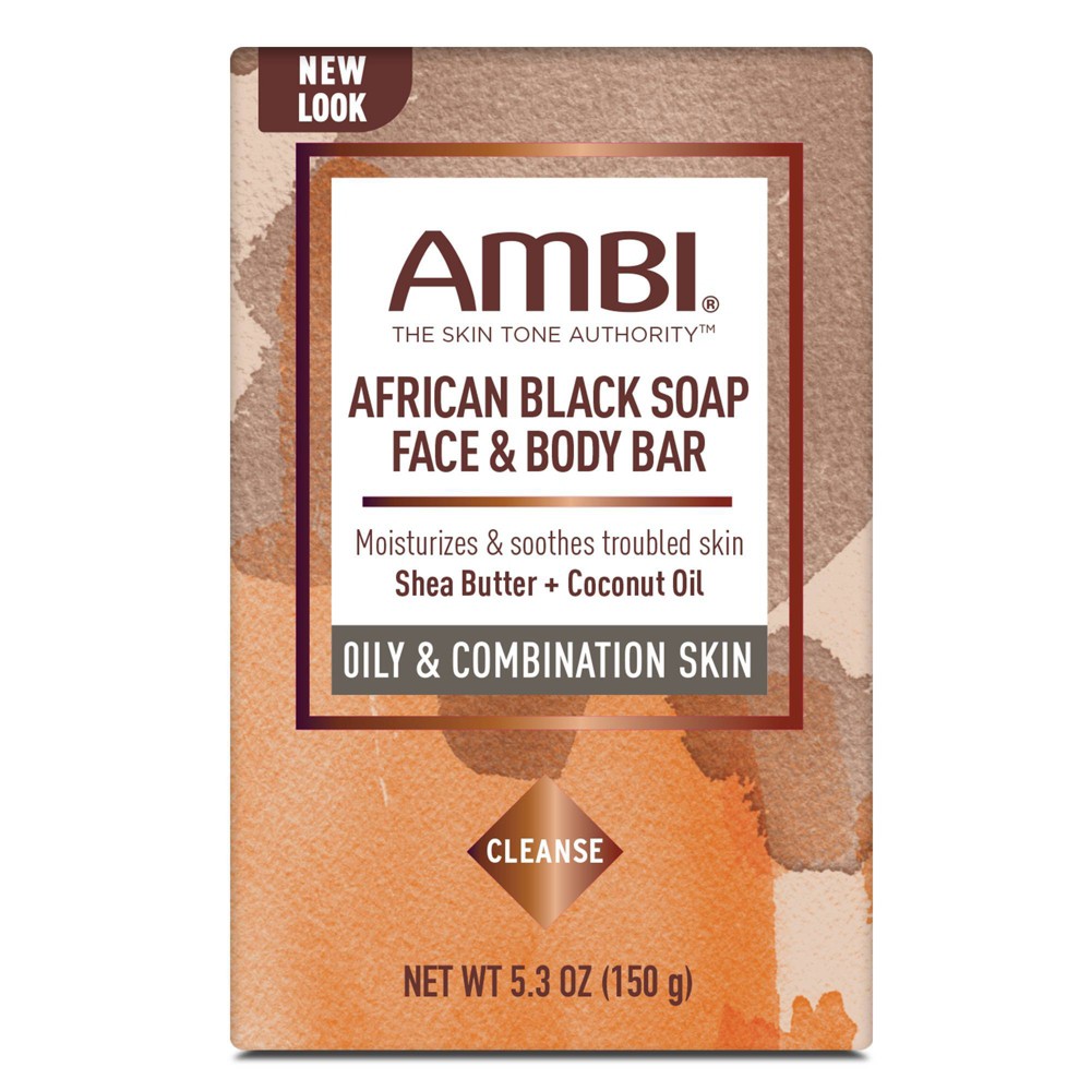 Photos - Facial / Body Cleansing Product AMBI African Black Soap Face & Body Bar - 5.3oz