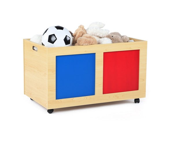Primary Rolling Toy Box - Natural - Tot Tutors