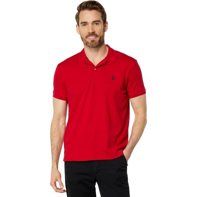 U.s. Polo Assn. Mens Slim Fit Short Sleeve Polo Shirt With Applique Engine  Red/international Blue X-large : Target