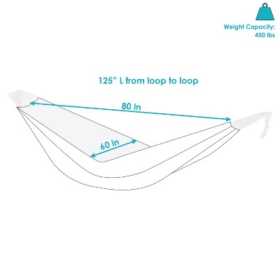 Sea Grass Cotton Brazilian Hammock for Two with 450 lb Capacity