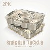 LunaLulinlk 8-compartment tray with lid, portable snack tray with handles and plates, cream, 2-Pack - 3 of 4
