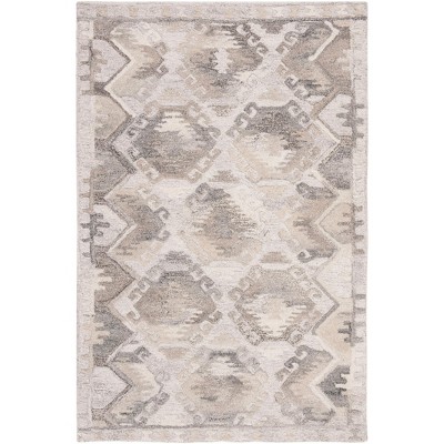 Handmade Gray Wool 4' x 6' Tufted Area Rug