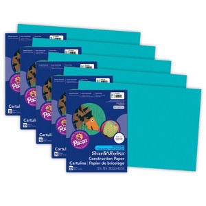 Prang Construction Paper, Turquoise, 12" x 18", 50 Sheets Per Pack, 5 Packs - 1 of 1