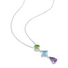 EVERLY JEWELRY | Sterling Silver 3 1/8 CT TGW Amethyst, Peridot and Blue Topaz Drop Pendant With Chain, 18 inc - 4 of 4