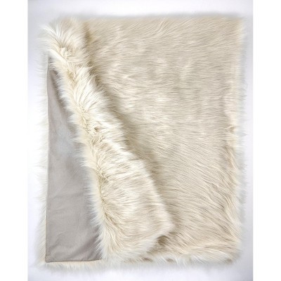 HomeRoots 60" x 86" Royal White Long Hair Faux Fur Throw