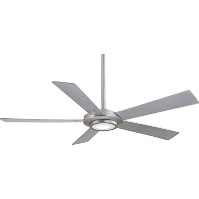 52" Minka Aire Modern Indoor Ceiling Fan with LED Light Remote Control Brushed Nickel for Living Room Kitchen Bedroom Family Home