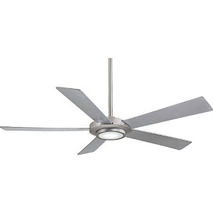 52" Minka Aire Modern Indoor Ceiling Fan with LED Light Remote Control Brushed Nickel for Living Room Kitchen Bedroom Family Home - 1 of 4