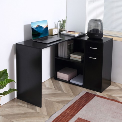 NicBex Home Office Desk L-Shape Morden Corner Desk with Shelves, Drawer and Cabinet Rotating Writing Desk for Office, Study, Living Room - image 1 of 4