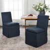 KINWELL Performance Fabric Slipcover Dining Chair Side Chair With Casters, Set of 2 - 3 of 4