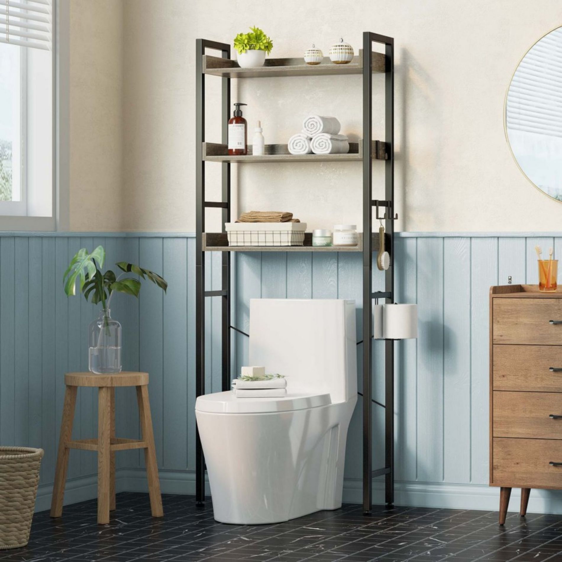 Greenstell Over-The-Toilet Storage Rack , Space-Saving Shelves Above Toilet for Bathroom