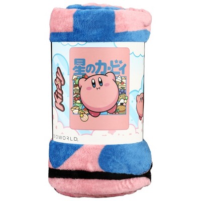 Nintendo Kirby Classic Fleece Throw Blanket with Japanese Text