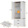 65" Tall Kitchen Pantry Cabinet, Kitchen Cabinet with 2 Drawers & Barn Doors - 2 of 4