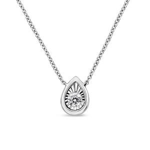 10K White Gold 1/10 Cttw Miracle Set Round-Cut Diamond Pendant Necklace - 1 of 4