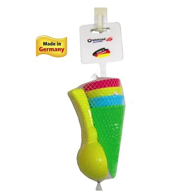 Spielstabil Ice Cream Duo in net Sand Toy Set - 4 Plastic Cones & Scooper