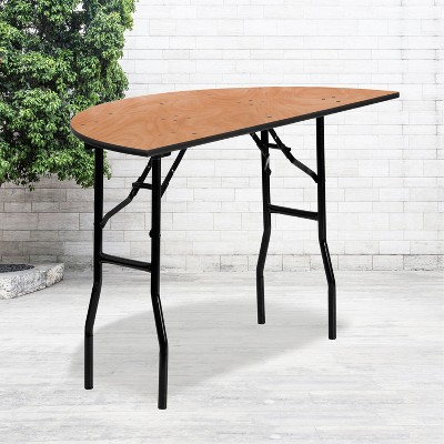 Flash Furniture 4-Foot Half-Round Wood Folding Banquet Table