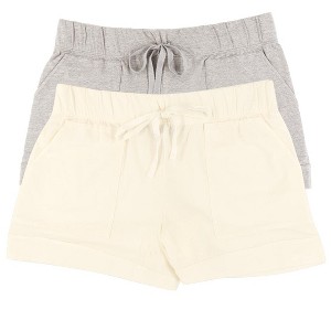 Felina Women's Organic Cotton Stretch Drawstring Short 2-Pack - 1 of 3