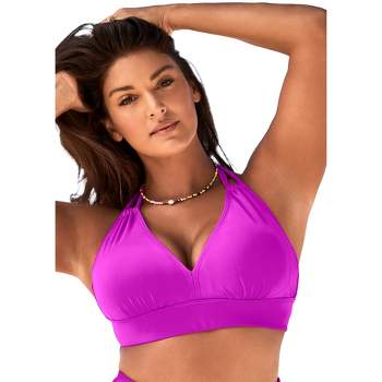 Swimsuits For All Women's Plus Size Chlorine Resistant Racerback Tankini Top,  8 - Purple Swirl : Target