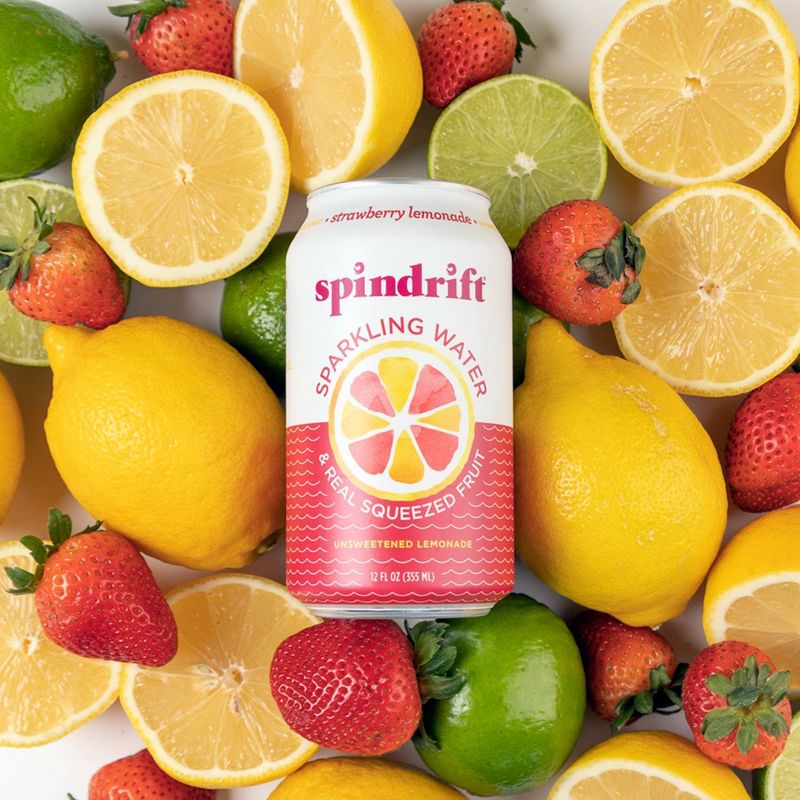 Spindrift Strawberry Lemonade Sparkling Water - 8pk/12 fl oz Cans, 4 of 6