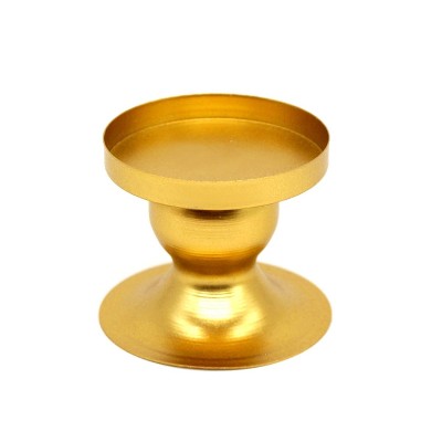 2 pcs DH20-33 Geometric Round Iron Candle Holder Window Home Photo Props(Golden)