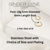 Stainless Steel Hoop Earrings by Ginger Lyne Huggie Style for Lobe Cartilage Piercing Body Jewelry - 4 of 4