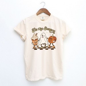 Simply Sage Market Women's Checkered Fall Tis The Season Short Sleeve Garment Dyed Tee - 1 of 2