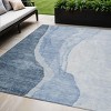 Navy Blue And Sky Blue Abstract Washable Indoor Outdoor Area Rug - 2 of 4