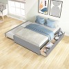 TiramisuBest Full Size Wood Platform Bed Frame with Headboard and Twin Trundle, Space-Saving Design in Grey Finish - 4 of 4