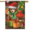 Waiting For Santa Christmas House Flag Puppy Presents 28" x 40" Briarwood Lane - 2 of 4