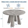 47" Round Dining Table for 4-6, Circle Dining Room Table with Sturdy Cross Base, Farmhouse Wood Dinner Table for Apartment Kitchen Living Room - 2 of 4