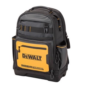 DeWalt 7.75 in. W X 18.75 in. H Polyester/Tarpaulin Pro Backpack Tool Bag 43 pocket Black/Yellow 1 p - 1 of 1