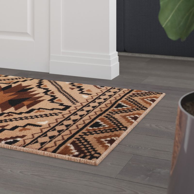 Flash Furniture Marana Collection Southwestern Area Rug - Olefin Rug with Cotton Backing - Entryway, Living Room, Bedroom, 5 of 11