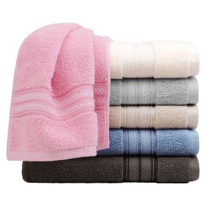 PiccoCasa 100% Cotton Soft Absorbent Oversized Cotton Face Towels 6 Pcs 13'' x 29'' - 1 of 4