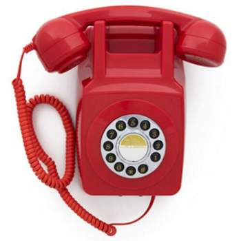 GPO Retro GPO746WRED 746  Wall Mount Push Button Telephone - Red