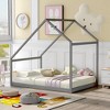 CAVINAS Twin Size Floor Bed Modern House Shaped Wooden Bed Frame with Sloping Roof for Bedroom - 2 of 4
