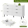 6 Drawer Fluted Dresser for Bedroom, Modern Wide Chest of Drawers with Metal Legs and Anti-Tip Kit, Wood Storage Organizer for Living Room - 2 of 4