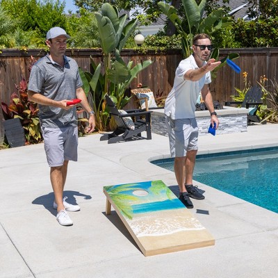 Beach Scene Premium Wood Cornhole Set with Bean Bags