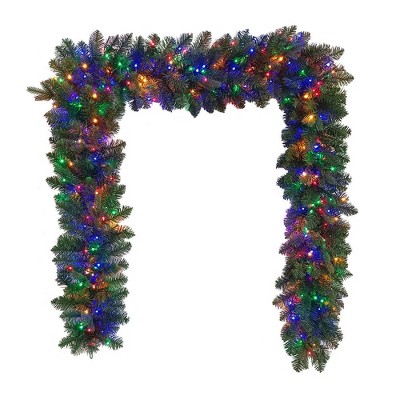 Kurt Adler 9 Foot Prelit Multicolored LED Noble Fir Garland