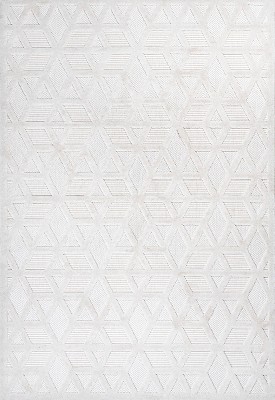 Moorish Elegance Ivory Geometric 3x5 Synthetic Area Rug